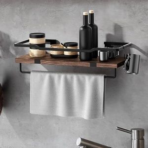 Floating Shelf with Towel Rack